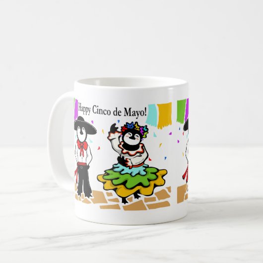 Cinco de Penguinos Kaffeetasse (Vorderseite Links)