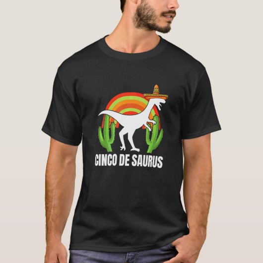 Cinco De Saurus Dinosaur Cinco De Mayo Sombrero T-Shirt (Vorderseite)