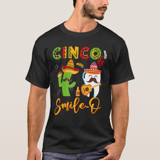 Cinco De Smile O Funny Guitar Tooth Catus Tacos m T-Shirt (Vorderseite)