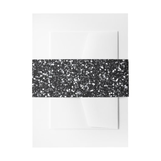 Cinder Black Glitzer Einladungsbanderole (Vorderseite Beispiel)