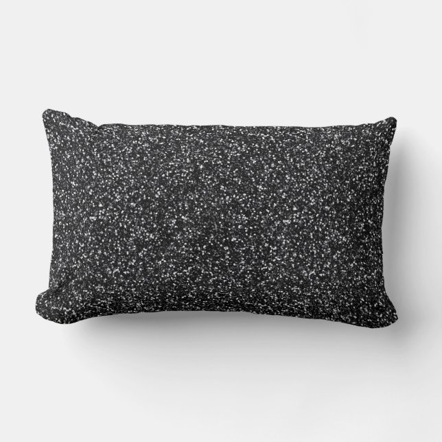 Cinder Black Glitzer Lendenkissen (Vorderseite)