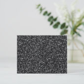 Cinder Black Glitzer Postkarte (Stehend Vorderseite)