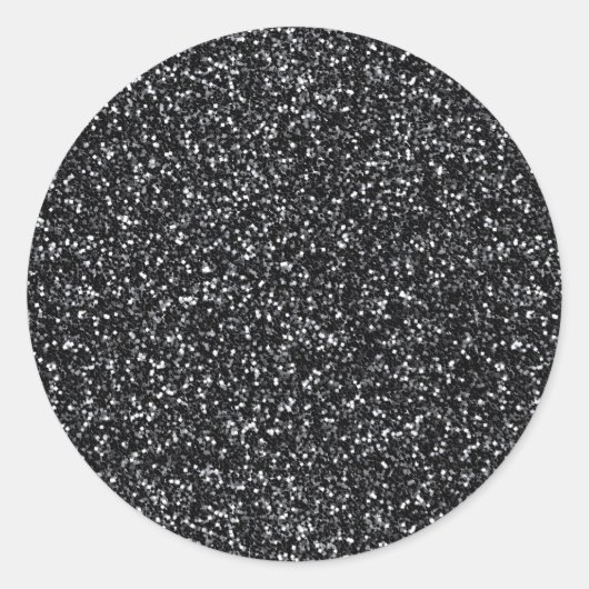 Cinder Black Glitzer Runder Aufkleber (Vorderseite)