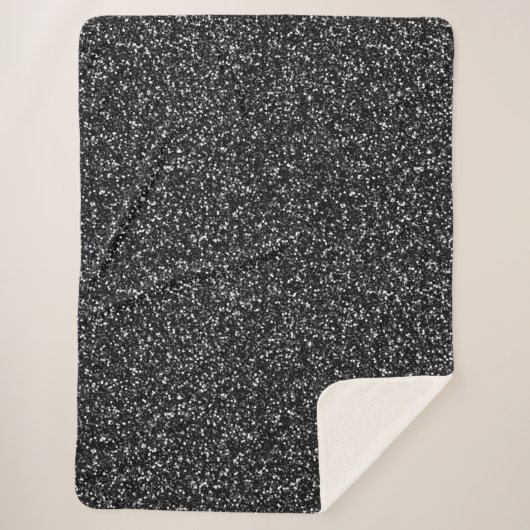 Cinder Black Glitzer Sherpadecke (Vorderseite)