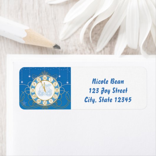 Cinderella Almost Midnight Blue Address Labels (Insitu)