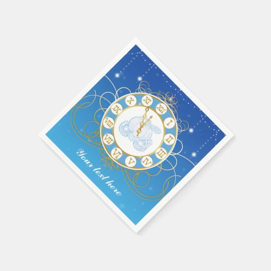 Cinderella Almost Midnight Blue Party Napkins Serviette (Ecke)