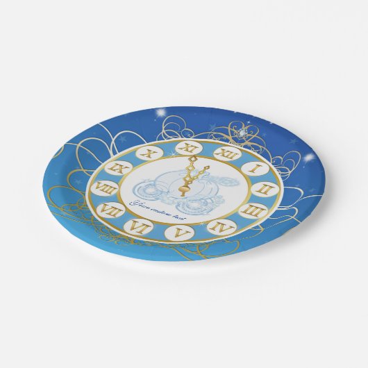 Cinderella Almost Midnight Blue Party Teller (Schrägansicht)