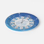 Cinderella Almost Midnight Silver & Blue Party Pappteller (Schrägansicht)