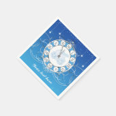 Cinderella Almost Midnight Silver & Blue Party Serviette (Ecke)