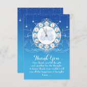 Cinderella Almost Mitternacht Silver & Blue Vielen Dankeskarte (Vorne/Hinten)