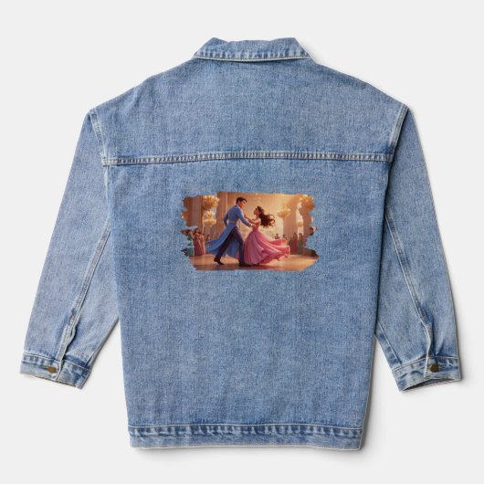 Cinderella and Prince Dancing – Enchanted Ballroom Jeansjacke (Rückseite)