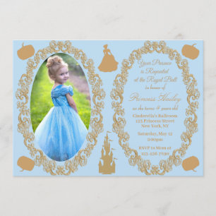 Cinderella Birthday Party Foto Einladung