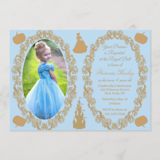 Cinderella Birthday Party Foto Einladung