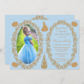 Cinderella Birthday Party Foto Einladung (Vorne/Hinten)