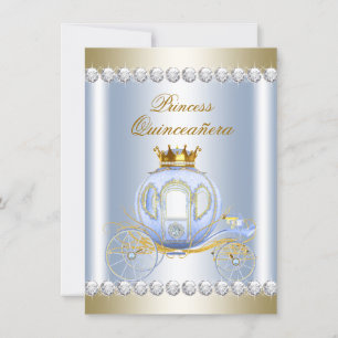 Cinderella Blaue Prinzessin Quinceanera Einladung