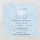 Cinderella Blue Carriage Mairytale Einladungen (Vorne/Hinten)