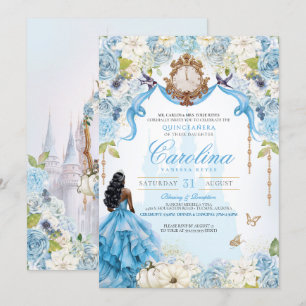 Cinderella Blue Elegant Königliche Prinzessin Quin Einladung