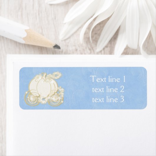 Cinderella Blue Gold Carriage Royal Address Labels (Insitu)