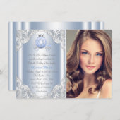 Cinderella Blue Princess Birthday Einladung (Vorne/Hinten)