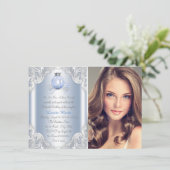 Cinderella Blue Princess Birthday Einladung (Stehend Vorderseite)