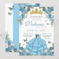 Cinderella Blue Rose Butterfly Princess Birthday