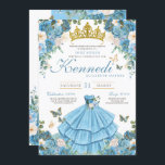 Cinderella Blue Rose Butterfly Prinzessin Sweet 16 Einladung<br><div class="desc">Diese elegante Blumenladen zum Geburtstag von 16 . Geburtstag bietet Schmetterlinge (Sie können sie bewegen oder entfernen) und eine wunderschöne Blüte. Es gibt eine schöne goldene Tiara und jeder Text kann angepasst werden. Alle Texte können für Ihren besondere Anlass angepasst werden,  andere Farbvarianten sind im Hübschen Einladungs-Shop erhältlich.</div>