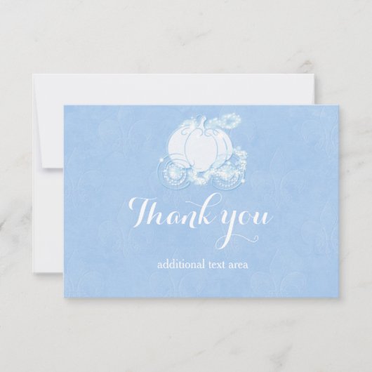 Cinderella Blue Royal Princess Carriage Card Dankeskarte (Vorderseite)