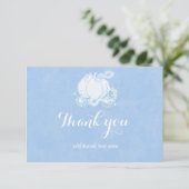 Cinderella Blue Royal Princess Carriage Card Dankeskarte (Stehend Vorderseite)