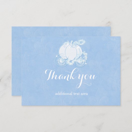 Cinderella Blue Royal Princess Carriage Card Dankeskarte (Vorne/Hinten)
