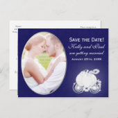 Cinderella Blue & Silver Carriage Foto Postcard Ankündigungspostkarte (Vorne/Hinten)