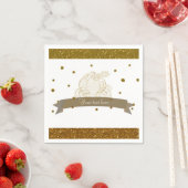 Cinderella Carriage Gold Glitzer Dots Party Napkin Serviette (Beispiel)