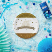 Cinderella Carriage Gold Glitzer Dots Party Teller (Party)