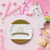 Cinderella Carriage Gold Glitzer Dots Party Teller (Party)