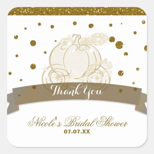 Cinderella Carriage Gold Glitzer Dots Stickers (Vorderseite)