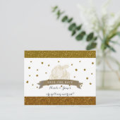 Cinderella Carriage Gold Glitzer Save the Date Ankündigungspostkarte (Stehend Vorderseite)