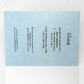 Cinderella Elegant Blue Trifold Wedding Program Dreifach Gefaltete Einladung (Innen Erste Seite)