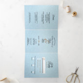 Cinderella Elegant Blue Trifold Wedding Program Dreifach Gefaltete Einladung (Innenseite)