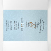 Cinderella Elegant Blue Trifold Wedding Program Dreifach Gefaltete Einladung (Innenseite Mitte)