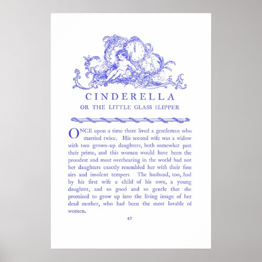 Cinderella Fairy Tale Book Blue Poster (Vorne)