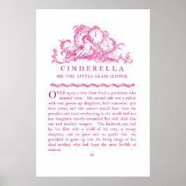 Cinderella Fairy Tale Book Pink Poster