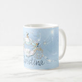 Cinderella Fairy Tale Carriage on Blue & Silver Kaffeetasse (VorderseiteRechts)