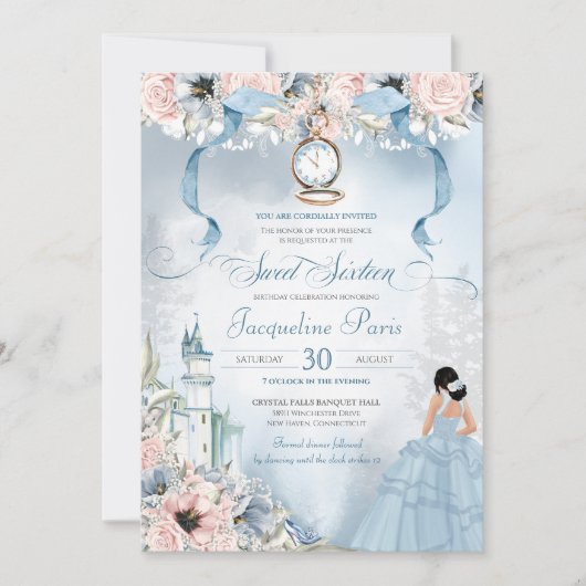 Cinderella Fairy Tale Princess Sweet 16 Geburtstag Einladung (Vorderseite)