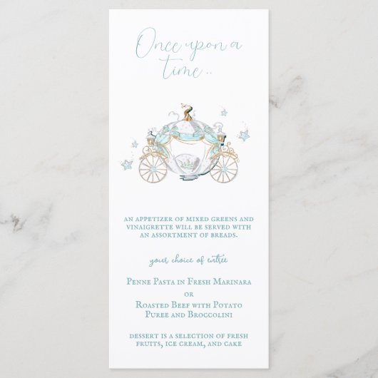 Cinderella Fairytale Carriage Menükarte (Vorderseite)