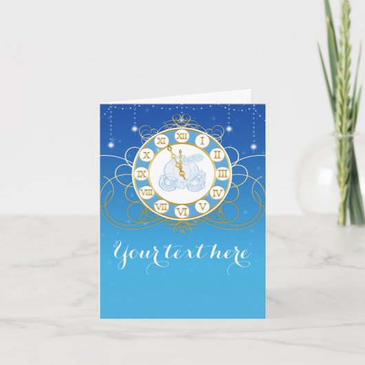 Cinderella Fast Midnight Blue Fold Card Einladung (Vorderseite)