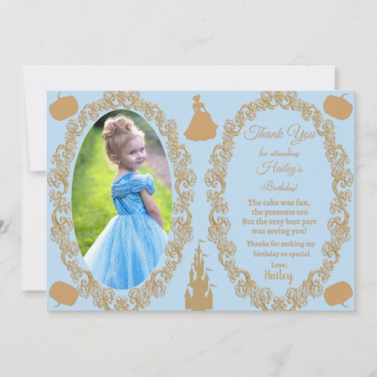 Cinderella Foto Dankeschön Karte (Vorderseite)