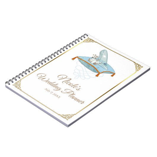 Cinderella Glass Slipper Eleganter Hochzeitsplaner Notizblock (Linke Seite)
