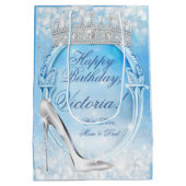 Cinderella Glass Slipper Princess Quinceanera Mittlere Geschenktüte (Rückseite)