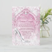 Cinderella Glass Slipper Quinceanera Einladung (Stehend Vorderseite)