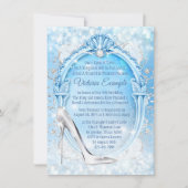 Cinderella Glass Slipper Quinceanera Einladung (Vorderseite)