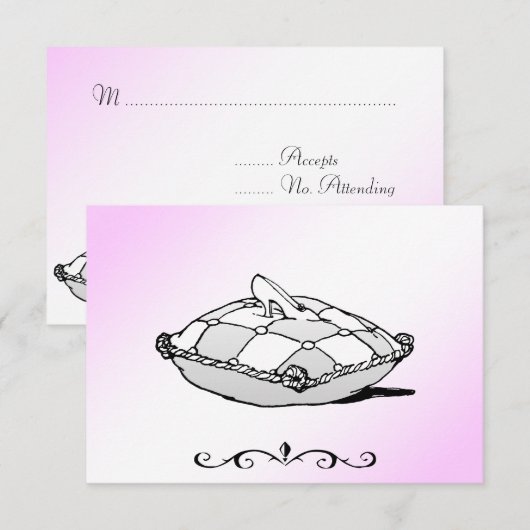 Cinderella Glass Slipper RSVP Cards Karte (Vorne/Hinten)